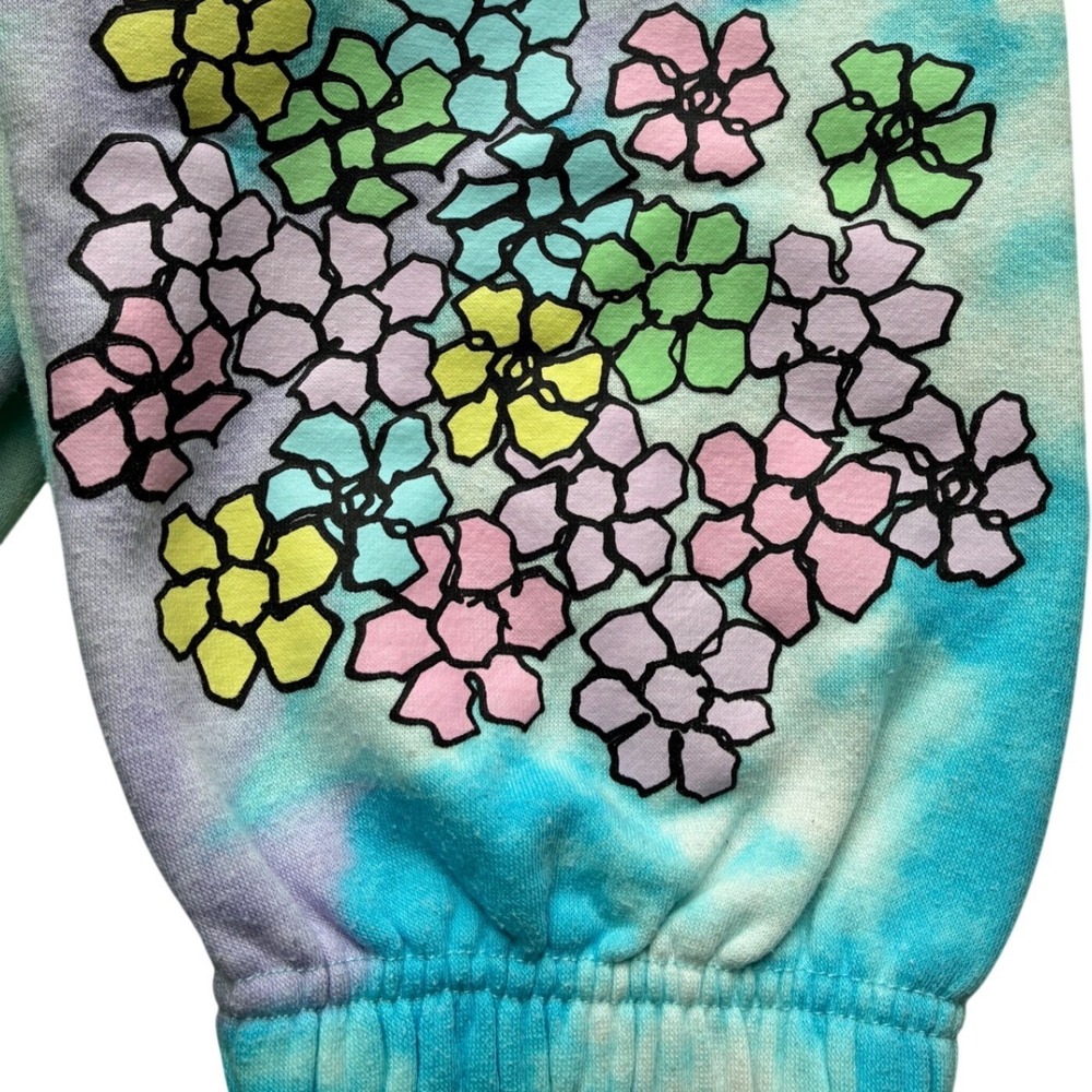 Peanuts Snoopy Takin It Easy Pastel Tie Dye Floral Joggers L - Picture 7 of 12
